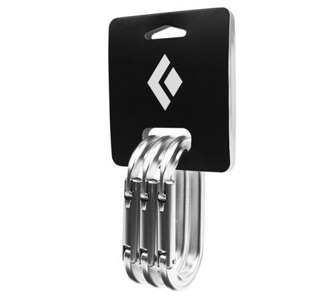 Black Diamond Oval Keylock - Polished - 3-Pack